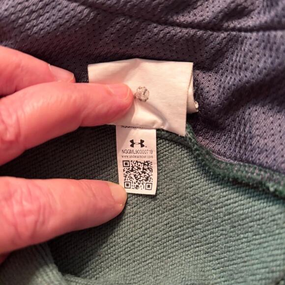 Under Armour Loose Coldgear Zip Up Jacket Green Lacrosse with B Men's Size L - Picture 7 of 15